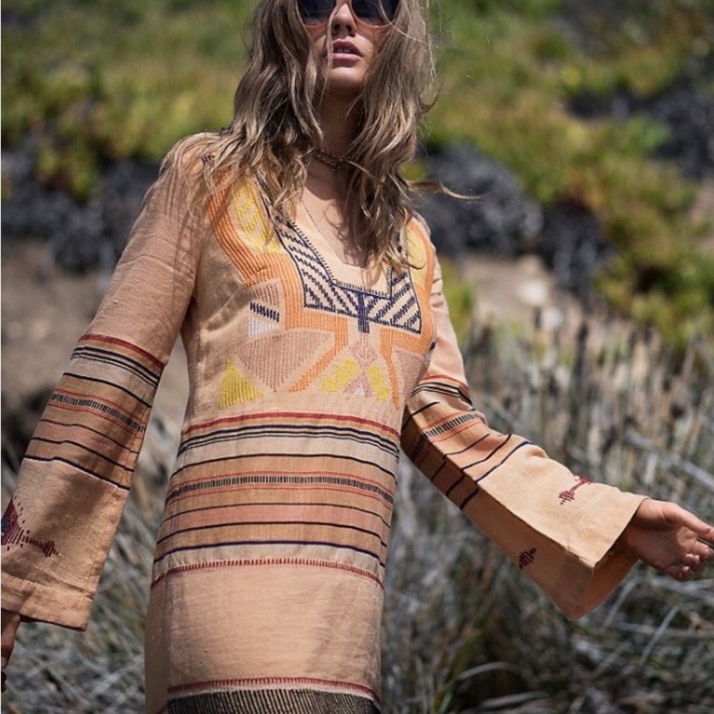 Free People Earthy Tones Bohemian Tunic